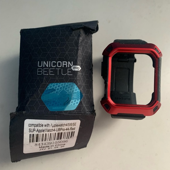 Unicorn Beetle SupCase Compatible With Apple Watch 4/5/6 New Black Red - Picture 1 of 4